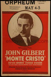 7c268 MONTE CRISTO WC R27 head & shoulders portrait of John Gilbert as Edmond Dantes!