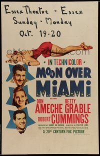 7c269 MOON OVER MIAMI WC '41 sexy smiling Betty Grable laying on top of Don Ameche & Bob Cummings!