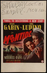 7c271 MOONTIDE WC '42 Ida Lupino clutching Jean Gabin, directed by Fritz Lang!