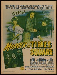 7c275 MURDER IN TIMES SQUARE WC '43 Edmund Lowe, Marguerite Chapman, Broadway's gripping mystery!