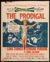7c302 PRODIGAL WC '55 art of sexiest Biblical Lana Turner & Edmond Purdom!