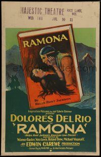 7c311 RAMONA WC '28 stone litho of Dolores Del Rio & Native American Indian Warner Baxter!