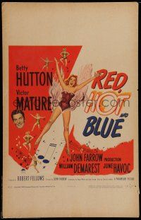 7c313 RED, HOT & BLUE WC '49 sexy dancer Betty Hutton in skimpy outfit, Victor Mature