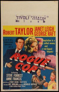 7c320 ROGUE COP WC '54 Robert Taylor, George Raft, sexy Janet Leigh is a thing called temptation!