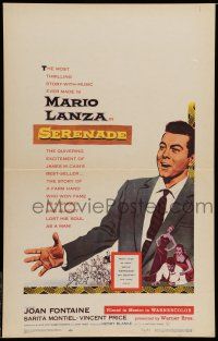 7c329 SERENADE WC '56 art of Mario Lanza, from the story by James M. Cain, Anthony Mann