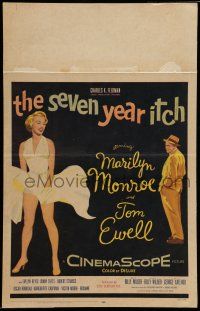 7c331 SEVEN YEAR ITCH WC '55 classic image of sexiest Marilyn Monroe with skirt blowing, Wilder!