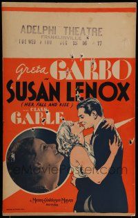 7c358 SUSAN LENOX: HER FALL & RISE WC '31 photo of glamorous Greta Garbo & art with Clark Gable!
