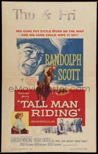 7c361 TALL MAN RIDING WC '55 cowboy Randolph Scott & that sexy Battle Cry girl Dorothy Malone!