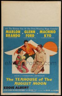 7c364 TEAHOUSE OF THE AUGUST MOON WC '56 art of Asian Marlon Brando, Glenn Ford & Machiko Kyo!