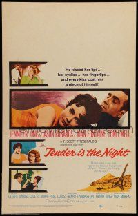 7c366 TENDER IS THE NIGHT WC '61 romantic close up of Jennifer Jones & Jason Robards Jr.!