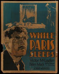 7c408 WHILE PARIS SLEEPS WC '32 art of Victor McLaglen, who saves his daughter from white slavery!