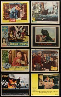 7d040 LOT OF 19 LOBBY CARDS '40s-70s great scenes from a variety of different movies!