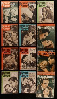 7d082 LOT OF 37 PICTURE SHOW 1938 ENGLISH MAGAZINES '38 filled with movie images & information!