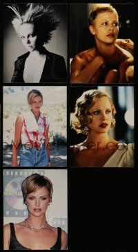7d119 LOT OF 23 CHARLIZE THERON COLOR AND BLACK & WHITE REPRO STILLS '00s great sexy portraits!