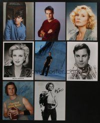 7d127 LOT OF 8 COLOR AND BLACK & WHITE SIGNED 8x10 REPRO STILLS '80s-90s from a variety of stars!