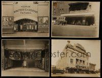 7d151 LOT OF 4 TRIMMED 6x9 STILLS SHOWING THEATER FRONTS '20s with movie posters on display!