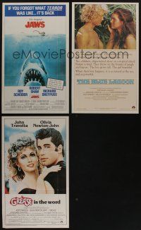 7d167 LOT OF 3 FORMERLY FOLDED TOPPS SPECIAL POSTERS '81 Jaws, Grease, The Blue Lagoon!