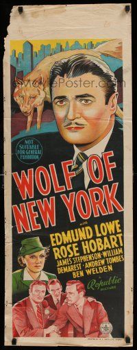 7f048 WOLF OF NEW YORK Aust long daybill '40 Lowe goes from shyster lawyer to D.A. & stops fraud!