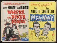 7f497 BEND OF THE RIVER/IN THE NAVY British quad 50s western and Abbot & Costello double-bill!