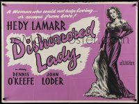 7f513 DISHONORED LADY British quad R50s art of sexy Hedy Lamarr who could not help loving!