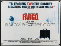 7f515 FARGO DS British quad '96 Coen Brothers murder thriller, small town, big crime!