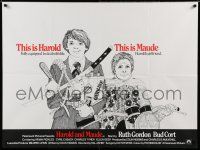 7f522 HAROLD & MAUDE British quad '71 Ruth Gordon, Bud Cort is equipped to deal w/life!