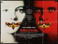 7f560 SILENCE OF THE LAMBS DS British quad '91 great image of Jodie Foster with moth over mouth!
