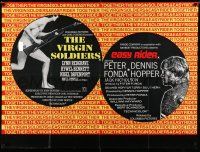 7f582 VIRGIN SOLDIERS/EASY RIDER British quad '70s double-bill, Peter Fonda & naked running man!