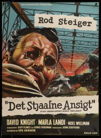 7f589 ACROSS THE BRIDGE Danish '58 intense Rod Steiger in Graham Greene's great suspense story!