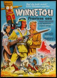 7f596 APACHE GOLD Danish '64 Winnetou - 1. Teil, Lex Barker, German western!