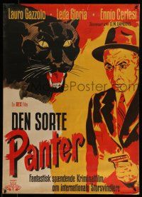 7f651 LA PANTERA NERA Danish '42 cool different Secher arr of guy with gun and black panther!