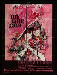 7f664 MY FAIR LADY Danish '64 classic art of Audrey Hepburn & Rex Harrison by Bob Peak!