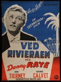 7f669 ON THE RIVIERA Danish '52 Corinne Calvet, wacky Danny Kaye, different!