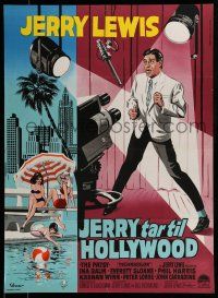 7f671 PATSY Danish '65 wacky Wenzel art of star & director Jerry Lewis in spotlight!