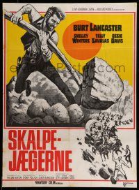 7f687 SCALPHUNTERS Danish '68 great art of Burt Lancaster & Ossie Davis in ambush!