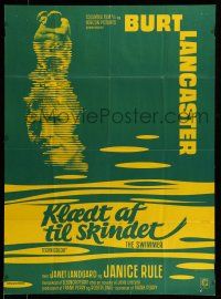 7f701 SWIMMER Danish '69 Burt Lancaster, directed by Frank Perry, cool Stevenov artwork!