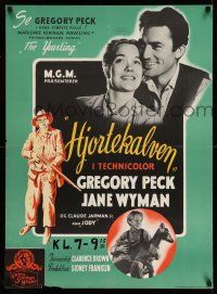 7f713 YEARLING Danish '48 Gregory Peck, Jane Wyman, Claude Jarman Jr., classic!
