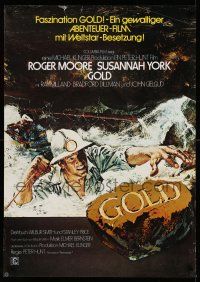 7f165 GOLD German '74 Roger Moore, Susannah York, cool epic adventure art!