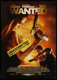 7f194 WANTED advance German '08 sexy Angelina Jolie & James McAvoy with guns!