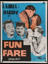 7f007 FUN FARE Indian R60s image of Stan Laurel & Oliver Hardy & art of couples kissing!