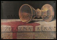 7f850 ZELAZNA REKA Polish 26x38 '89 really cool Wieslaw Walkuski art of spilled goblet!