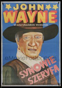 7f724 CAHILL Polish 23x33 '75 Mucha Ihnatowicz art of United States Marshall John Wayne!