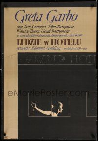 7f732 GRAND HOTEL Polish 23x34 '67 Garbo, the Barrymores, Crawford, Beery, Stachurski art!