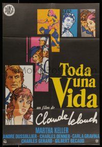 7f398 AND NOW MY LOVE Spanish '75 Claude Lelouch's Toute une vie, really cool art of lovers walking!