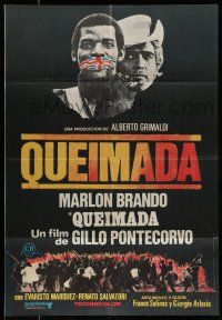 7f417 BURN Spanish '70 Marlon Brando profiteers from war, directed by Gillo Pontecorvo!