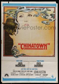 7f426 CHINATOWN Spanish '74 art of Jack Nicholson & Faye Dunaway by Jim Pearsall, Roman Polanski!