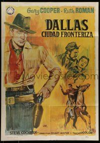 7f431 DALLAS Spanish R64 different Jano art of Texas cowboy Gary Cooper & Ruth Roman!