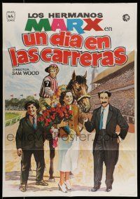 7f433 DAY AT THE RACES Spanish R74 Marx Brothers, Groucho, Chico & Harpo, horse racing!