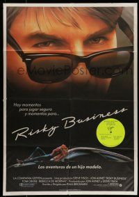 7f468 RISKY BUSINESS Spanish '83 classic close up artwork image of Tom Cruise in cool shades!
