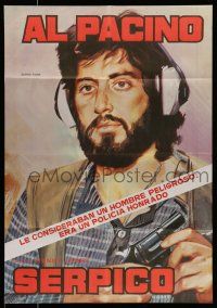 7f478 SERPICO Spanish R83 cool close up image of Al Pacino, Sidney Lumet crime classic, Jano art!